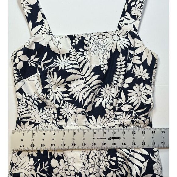 Boden Sleeveless Blue White Floral Linen Blend Amanda Jumpsuit US Size 4 UK 8 - Picture 8 of 12